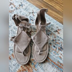 Koolaburra Taupe Perforated Sandals